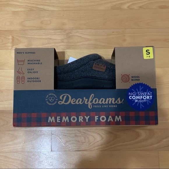 New Mens Cushioned Dearform Slippers  Gray - Picture 6 of 12